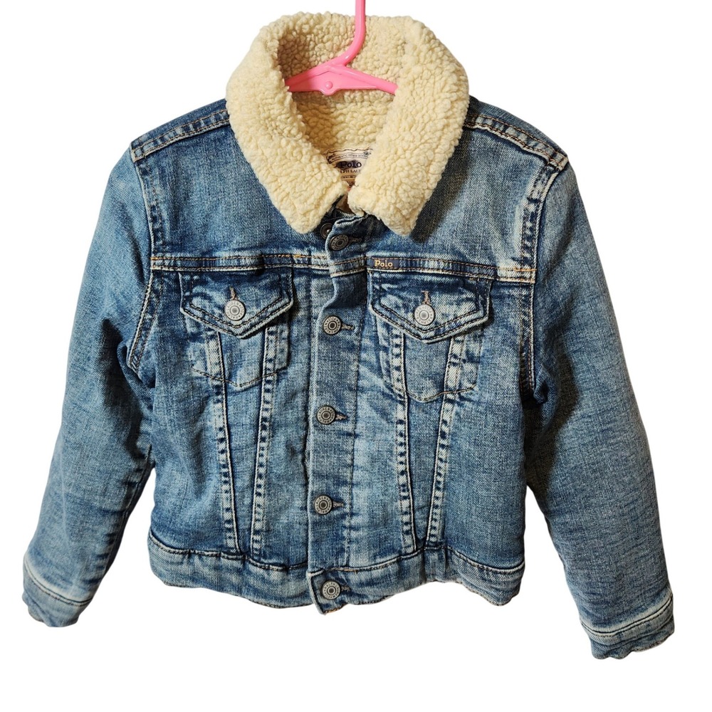 Polo Ralph Lauren Kids Denim Sherpa Jacket Size 5 - Unisex Boys Girls - NWOT‎